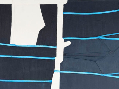 Black and Blue, Mixed media and oil on canvas (98 x 62 inches), 2019