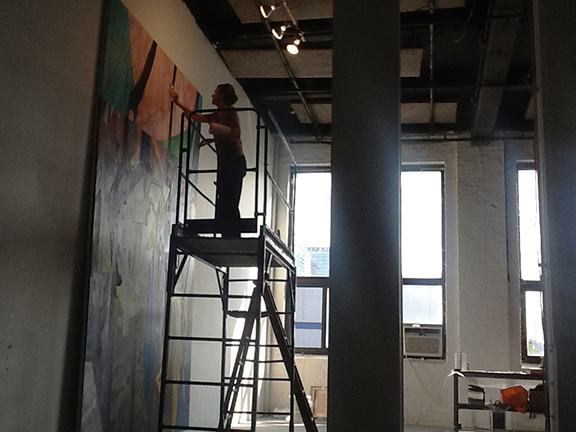 Medrie Macphee working on All That Jazz in her studio, 2015.